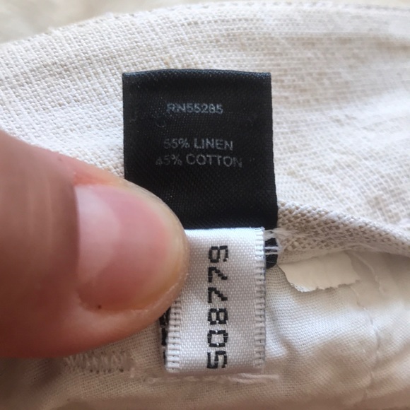 Express Cream Linen/Cotton Midi Shorts - Size 10 - Picture 4 of 6